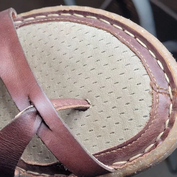 Born Sorja Sport Leather Thong Sandals Women's 9 EU 39-40 Brown - Picture 10 of 14